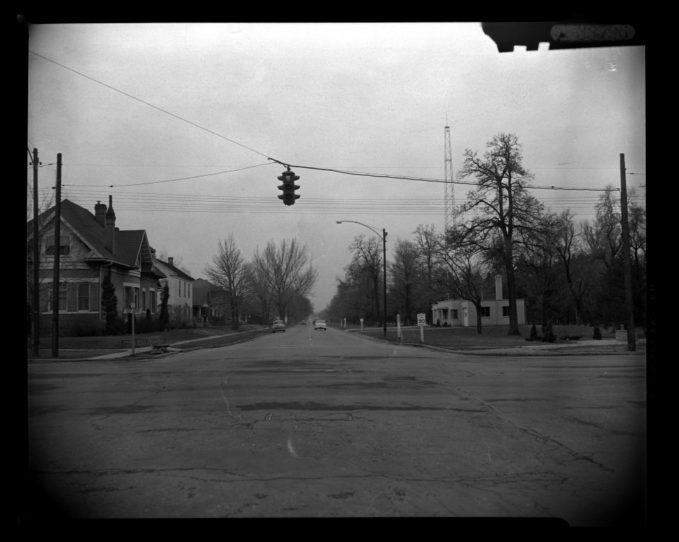 Looking south along 700 East from 900 South on January 14, 1956